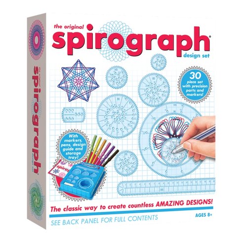 Front view of Spirograph design set box.