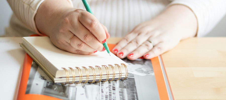 Access your creative thinking by writing or drawing by hand