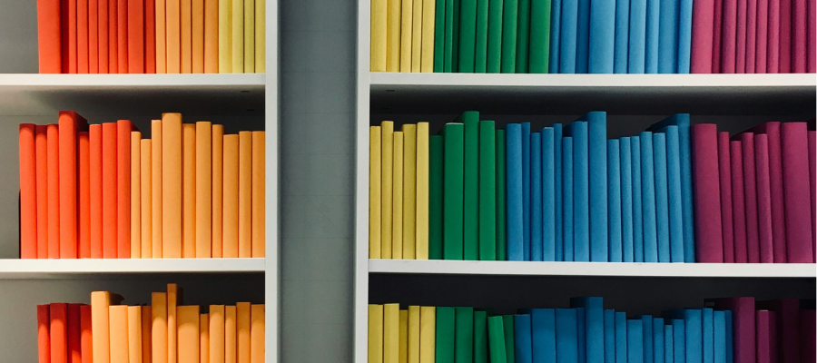 change the world; a colorful bookshelf represents Susie's opportunity to change the world by starting her town's literacy council