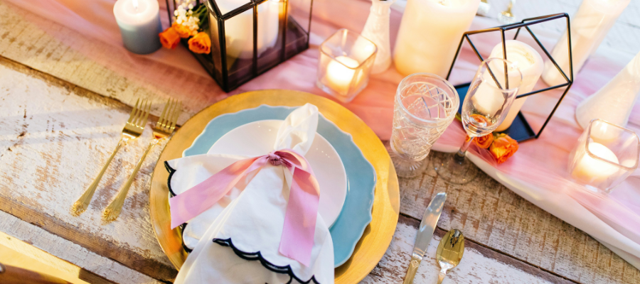 more creative magic; a colorful and fancy place setting represents creating the conditions to invite more creativity to sit at your table